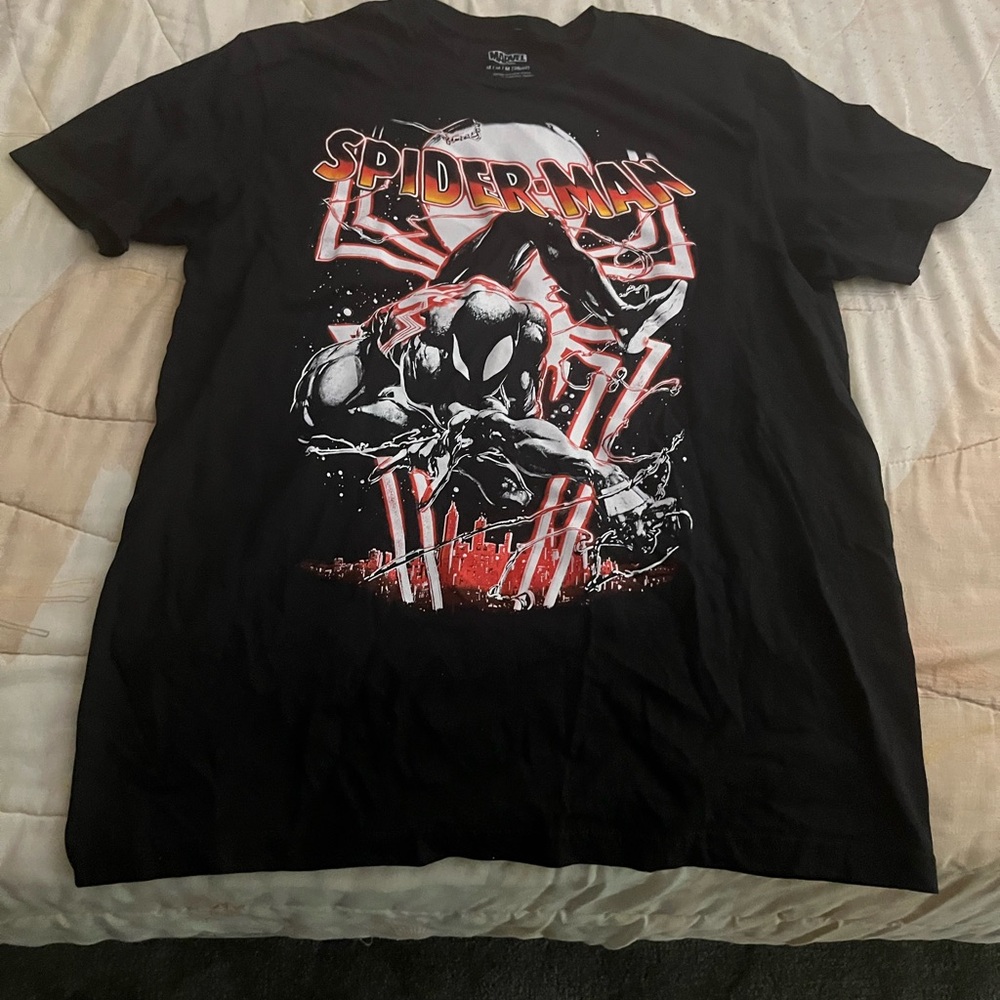 Marvel Black Tee with Red Spider-Man Graphic
